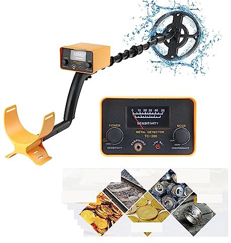 Détecteur de métaux pour adultes, Détecteur de métaux de TC-200Y détecteur d'or de fer de fil souterrain traqueur réglable for la recherche de trésor Parfait pour la plage, le ruisseau, l'arrière-cour