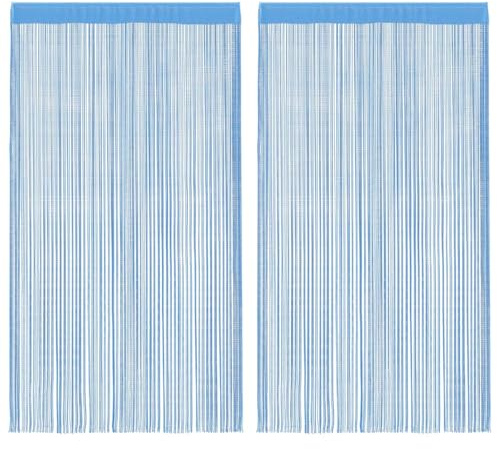 vidaXL Fadenvorhänge 2 STK. Hellblau 140x250 cm