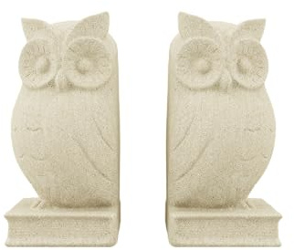 Figurinen-Buchstützen aus Kunstharz, 2er-Set, dekorative Buchstützen aus massivem Kunstharz –Set für Arbeitszimmer/Büro/Bibliothek, Geschenk für (beige1)