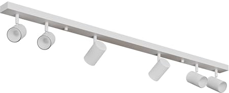 LED Deckenleuchte Einzeln, Dreh- und Schwenkbarer Deckenspot, GU10 Wandspot (ohne Leuchtmittel), Retro/Vintage Deckenlampe 230V Weiß für Wohnzimmer, Schlafzimmer, Küche (Weiße, Sechspunkt)