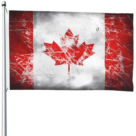 Bandiera del Canada retrò 1,2 x 1,8 m, bandiera double face, resistente per esterni e giardino, perfetta per camera da letto e giardino
