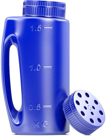 Keyubria Spargisale portatile da 2 l, colore blu, con dimensioni regolabili, semina e fertilizzante per sementi