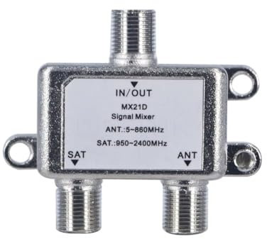 Ohulelks Divisore di Segnale Via Satellitare A 2 Vie, Coassiale, 'Antenna, Miscelatore del Segnale TV VHF UHF.