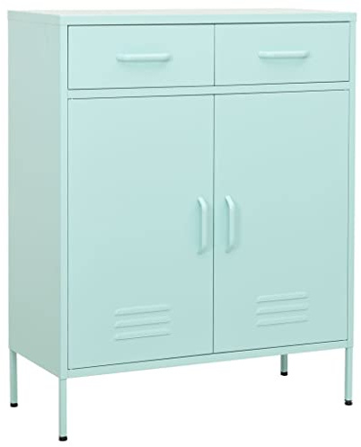 Woonisher Lagerschrank Minzgrün 80x35x101,5 cm Stahl kommoden & sideboards allzweckschrank
