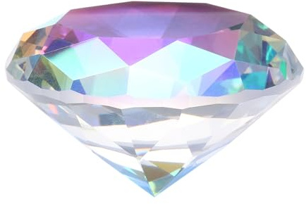 QUARKZMAN Klar Kristall Diamant Briefbeschwerer 60mm2.4 Mehrfarbig | Künstlicher Diamant Funkelnder Kristall Schmuck Edelsteine Briefbeschwerer Dekoration, Für Geburtstag Partys Zuhause