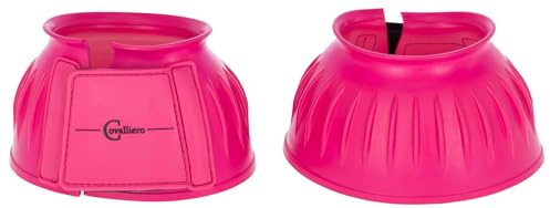 Covalliero Campanas de Goma para Cascos, protección para Cascos, Botas de Salto, por Pares, Pink, Full, Material de Goma Suave, Caballos, con autocierre de Gancho y Bucle