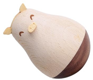 VICASKY Holz Schwein Handgefertigt Desktop Deko Figur Geschenk Ornament Glücksbringer