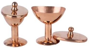 Art of Vedas Copper Eye Wash Set – 2 Kupfer-Augenbadschalen mit Deckel | Augenbad Becher für sanfte Augenspülung | Wiederverwendbar, handgefertigt, für Wellness & Hygiene zu Hause