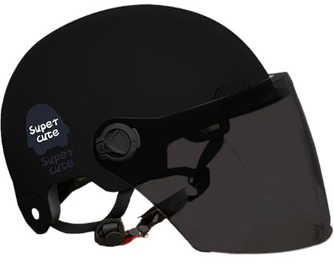 Casco protettivo da uomo, copricapo da moto, semi-copricapo con faccia aperta, parasole vintage, mezza faccia, per ciclismo, equitazione, uomini e fra
