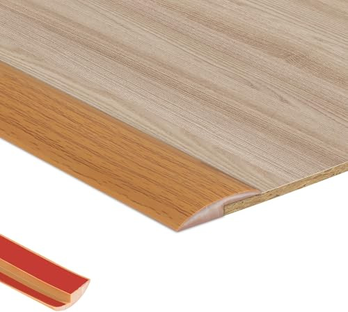 Zayejod 1.2M Self Adhesive Carpet Edge Strip PVC Floor Transition Strips Door Threshold Strips Edging Trim Strip Laminate Door Strip Floor Strip <5mm Threshold Transition,Yellow Wood Grain