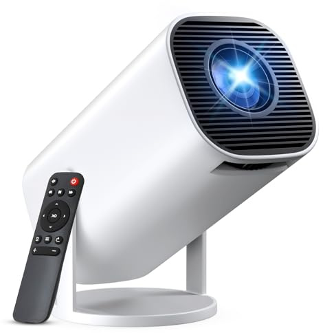 Mini Beamer, Smart Projektor Full HD 1080P, Klein Beamer Heimkino mit WiFi 6 und Bluetooth 5.2, Unterstützt Auto Trapezkorrektur 180° Drehbar Kompatibel mit HDMI/TV Stick/Memory Stick/Laptop