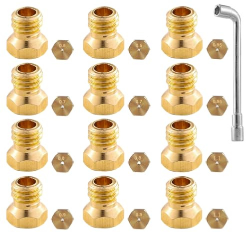 UIEXEA 12 pièces Gicleur gaz Butane Universels, Gicleur gaz de ville,Injecteur gaz butane pour Bruleur Gaz Gaziniere Gaz (A)