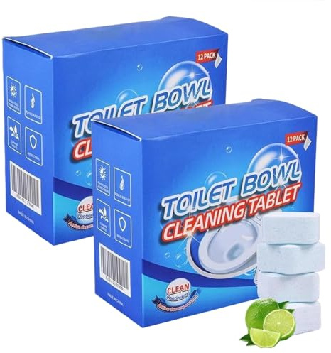 24Pcs WC Reiniger Extra Stark,Spülkasten Tabs,Toilettenreiniger Reinigungswürfel, Kalkentferner Dusche Stark Putzmittel für Toilette,Abflussreiniger Schaum,Reinigungszubehör für Wasserkästen