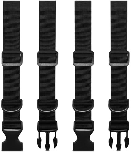 Lanstorm 2 Pair Backpack Chest Strap, Adjustable Sternum Strap with Slide D-Ring, Non-Slip Backpack Straps, Quick Release Chest Belt for School Travel Hiking Jogging Biking Camping(Black)