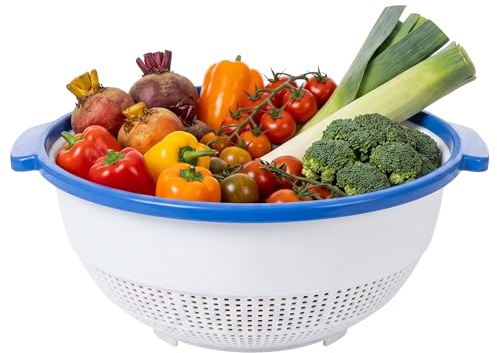 STL Plastic Colander Strainer Bowl, Food Washing Drain Basket for Pasta Rice Vegetables Salad, Large Kitchen Colander Sieve Drainer, Lightweight Food Strainer Kitchen Accessories (36)