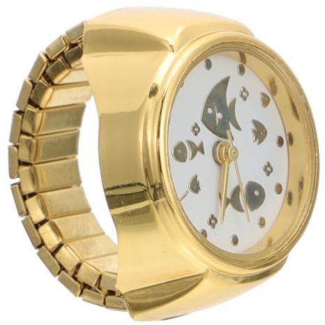 VALICLUD Modischer Goldener Ringuhr aus Zinklegierung mit Dekorativem Effekt und Verstellbarem Design Tragbare Uhr für Frauen als Eleganter Modeschmuck
