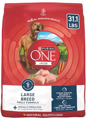Purina One +Plus Dry Dog Food for Large Adult Dogs High Protein, Real Chicken - 31.1 lb Bag