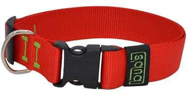 bub's Collar - Collar para Perro con Cierre rápido.Suave, Antialérgico, Lavable, Ajustable y Resistente. (Rojo, L 42 a 62 cm Ancho 40 mm)