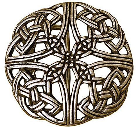 Battle-Merchant Gürtelschnalle - Keltisches Muster, durchbrochen LARP Gürtelschließe Wikinger Mittelalter Silber oder Bronze (Bronze)