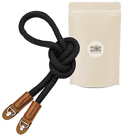 CTNN Sangle pour appareil photo en coton Noire Noir bandoulière Courroie de cou dragonne pour DSLR Canon FUJI Fujifilm Leica Nikon Pentax Olympus Sony Pana Pentax Samsung Sigma etc...
