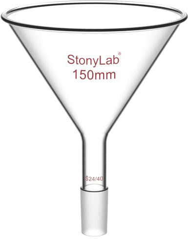 stonylab Glas-Kurzschaft-Pulvertrichter mit 150 mm Außendurchmesser und 24/40 Innenschliff, Nur für Chemische Laborzwecke