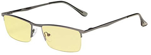 Eyekepper Blau Lichtt Blockierung Brille Halbrand Computer Lesebrillen Gelb Getönte Linse Lesebrille (Gunmetal, 1.00)