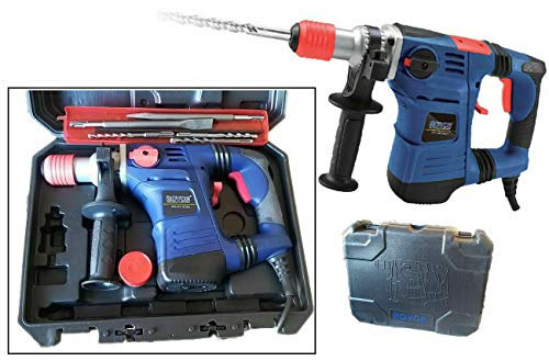 Topolenashop Trapano 2050W 40mm 730rpm SDS Plus 5 Accessori Blu Metallo