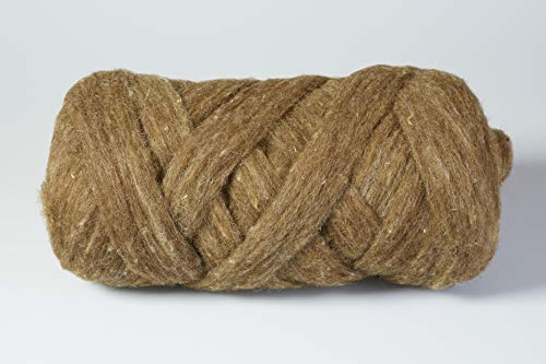Chunky Wolle XXL braun / XL Strickschlauch in 12 Farben / 100% Natur / 390 g, 3-4 cm dick / Super-Soft zum XXL Arm-Stricken für Decke, Schal, Kissen, Plaid / Lehner STYLIT