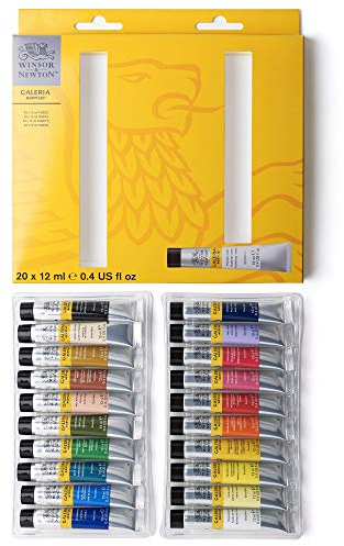 Winsor & Newton 2190606 Galeria Acrylfarben Set, Mehrfarbig, 20 Farben Starterset, 240 Milliliter