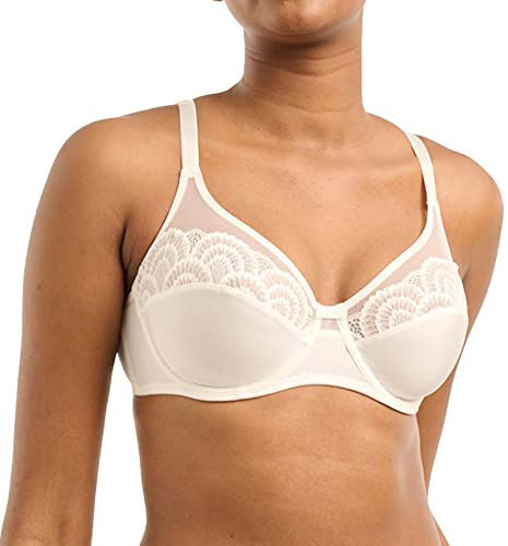 Femme - Soutien-Gorge Modèle So Feminine - Ivoire - 85/100D - Bretelles Réglables - Avec Armatures - Emboîtant - Sans Complexe - Lingerie Femme