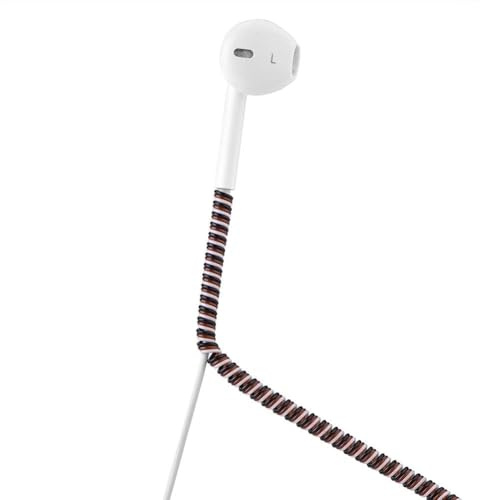 USB Charging Cable Protector, Spiral Cable Protective Sleeve Tube Wire Protectors Cord Headphone Saver Charging Cord Line Saver Protector for Headphone Laptop Earphone (Black+Brown+White)