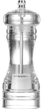 HENDI Salzmühle, Salzstreuer, mit Keramik-Mahlwerk, einstellbar, 50x(H)140mm, Acryl, Transparent