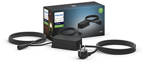 Philips Hue Outdoor Niedervolt Netzteil (40 W), wetterfestes Netzteil für die Hue Außenbeleuchtung, smarte Lichtsteuerung über Sprache oder App, schwarz