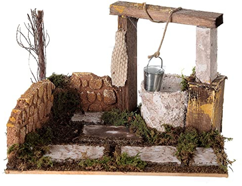 Holyart Maisons, milieux, ateliers, puits: Puits avec Sceau crèche 15x20x15 cm santons 8-10 cm