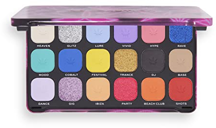 Revolution Beauty London Makeup Revolution, Forever Flawless Eyeshadow Palette, Good Vibes Hype, 18 Shades, 19.8 g