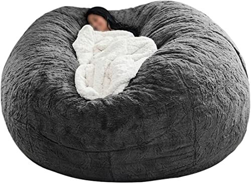 Fauteuil Poire Géant Ronde Pouf Surdimensionné (sans Rembourrage), Sac À Haricots En Fourrure, Housse De Canapé-lit Lavable, Ultra Doux Et Ergonomique Pour Une Relaxation Profonde Toute La Journée ( C