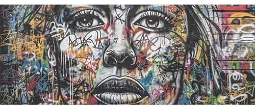 DNOVING GWP-532237416 Geschenkpapier im Graffiti-Stil, 147,3 x 58,4 cm, Geschenkpapier für Jungen & Mädchen, Geburtstag & Freundinnen, 2 Rollen
