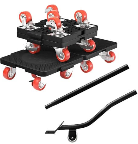 Heavy Furniture Lifter Mover Dolly Set, 360° Rotation 5-Wheel Dollies with Extendable Crowbar, 400kg/800Lbs Capacity Heavy Stuff Moving Tool Set