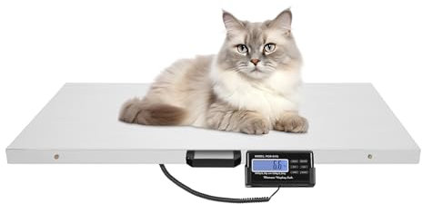 banborba Digitale Hundewaage bis 300 kg, Große Tierwaage, Veterinärwaage mit LCD-Display, Kapazität mit Präzision von 50g/100g, Wägeeinheit kg/oz/lb, 103x53x4cm