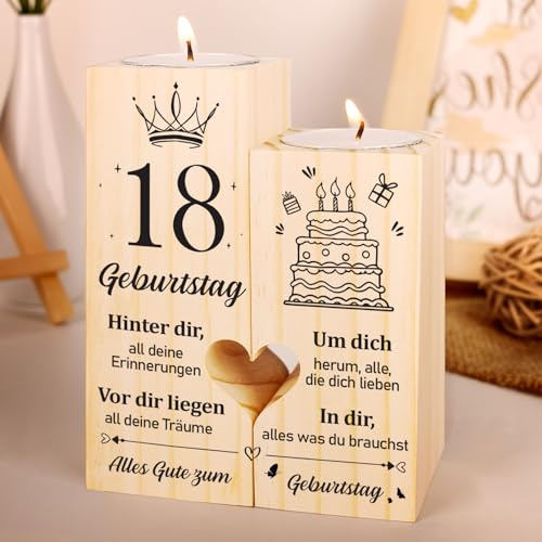 Vetbuosa Geschenk 18 Geburtstag Mädchen Junge,Geschenke zum 18. Geburtstag - Personalisierter Kerzenständer,18. Geschenke Für Mädchen, Jungen Und Freunde, Geschenkideen 2007