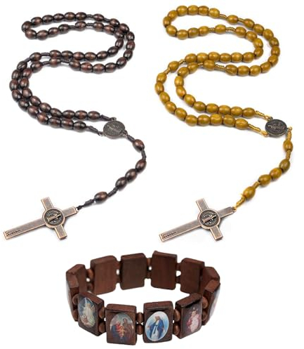 3 Stück Rosenkranz Katholisch Katholisches Kreuz Rosenkranz Halskette Holz Rosenkranz Jesus Kette Gebetskette Mit Dem Kreuz Rosenkranz Kette Katholisch Rosenkranz Kette Für Katholische Christen
