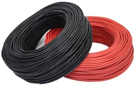 Aluminiumdraht Draht und Kabel Silikon 10AWG 12AWG 14AWG 16AWG 18AWG 20AWG 2,5 mm 0,75 Quadratmillimeter Silikondraht Aludraht (Color : Red black, Size : 10M_8 AWG 8.3MM)