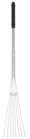 Red Gorilla Metal Garden Rake Black Long Extended Handle for Mucking Out Stable Yard 76cm