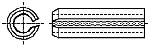 100X M3X10/BN876 Spannstift gehärteter Stahl BN: 876 Ø: 3mm L: 10mm DIN: 1481 BO