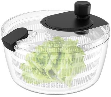Centrifugeuse à salade manuelle - Coupe-légumes manuel pratique | Centrifugeuse et passoire à fruits faciles à utiliser | Centrifugeuse pour laitue à structure divisée avec bol et couvercle pour