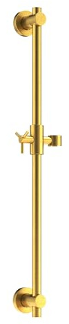 Hammerhead Showers® 69cm Brushed Gold Metal Shower Rail Adjustable Shower Head with Hose Rail System, Height and Angle of Hand Held Shower Head Easily Adjustable
