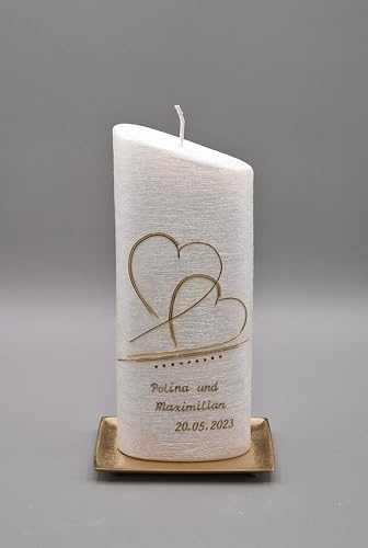 EXKLUSIVE HOCHZEITSKERZE - in Sonderform ; inkl. Beschriftung ! EH 31