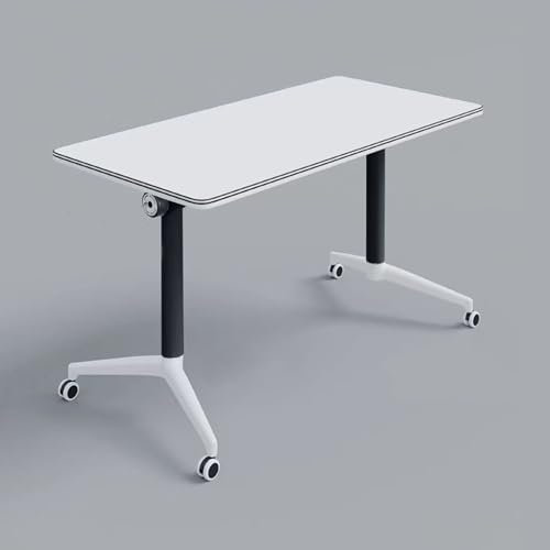 Zusammenklappbarer Besprechungstisch mit leisen Rädern – Klappbarer Konferenztisch für Büro, Klassenzimmer – Flip-Top-Trainingsseminartisch, wasserdichter Desktop