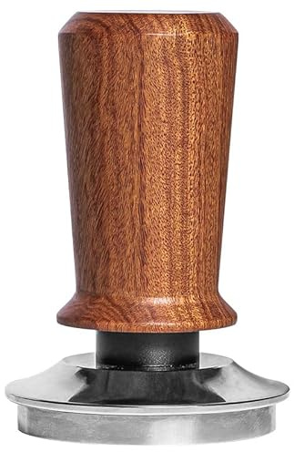 Guolich Stainless Steel Coffee Espresso Tamper with Spring Loaded Tamper Flat Stainless Steel Base Tamper Adjustable Filling Depth,Premium Barista Coffee Tamper,Tamper Tool Espresso (Brown, 51mm)