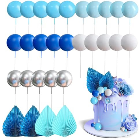 29 Pezzi Palla Cake Topper Decorazioni, Decorazioni per Torte a Palline, Topper Torta Compleanno di Palline, Topper Torta Palline Mini, per Compleanno Feste, Baby Shower